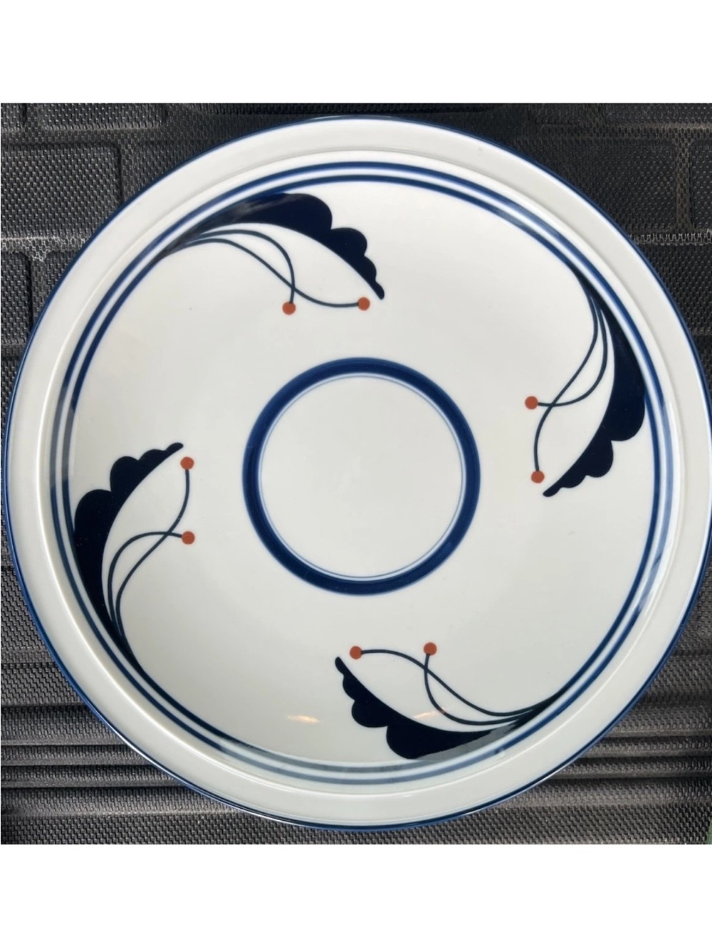 Dansk Flora Bayberry Blue Flora Deep Round 12” Serving Platter Japan c.1986-98
